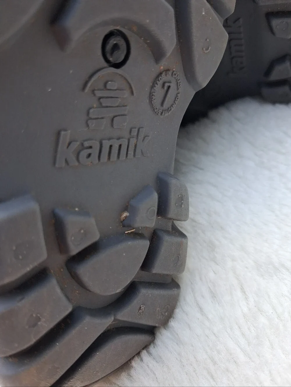 Kamik Black and Gray Kids Snow Boots with Hook-and-Loop Strap Size 7 Toddler